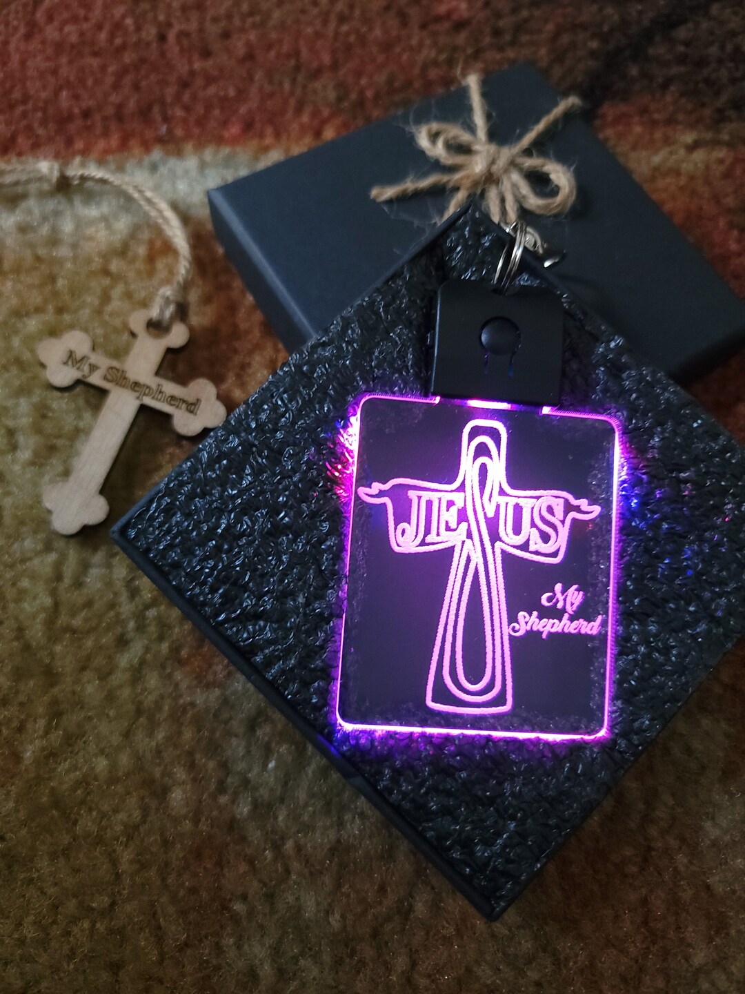 Jesus Christ Led Keychain, Jesus Loves You, Christian Gifts, Religious