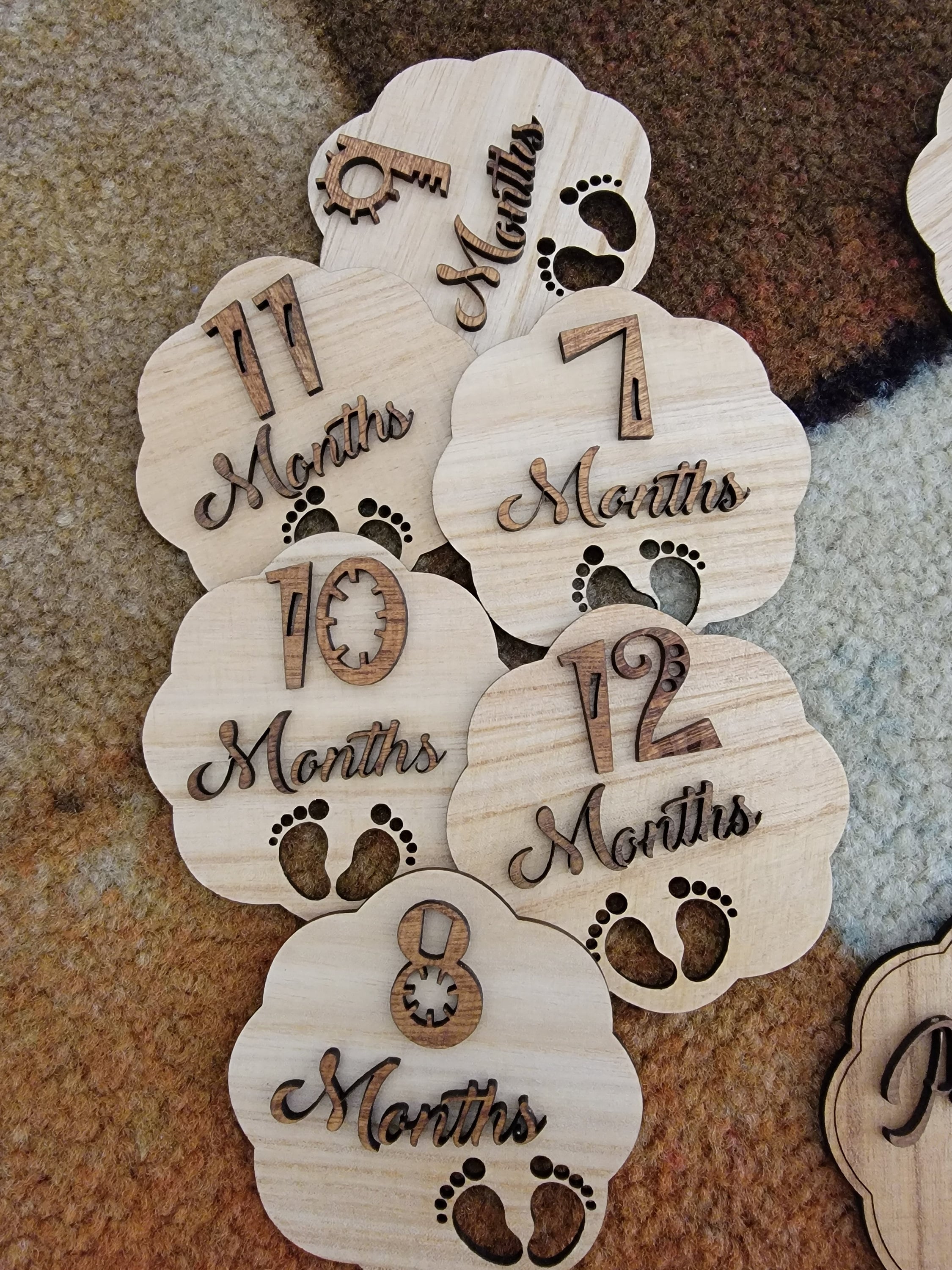 Lucky Brand Jeans Women 3D Wooden Baby Milestone Cards - 13 Piece Set ...