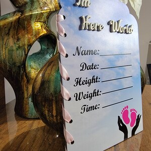Newborn Announcement Sign, Baby Hospital Sign, Baby Girl Birth Stats Sign, Wooden newborn signs, Baby Birth Stats