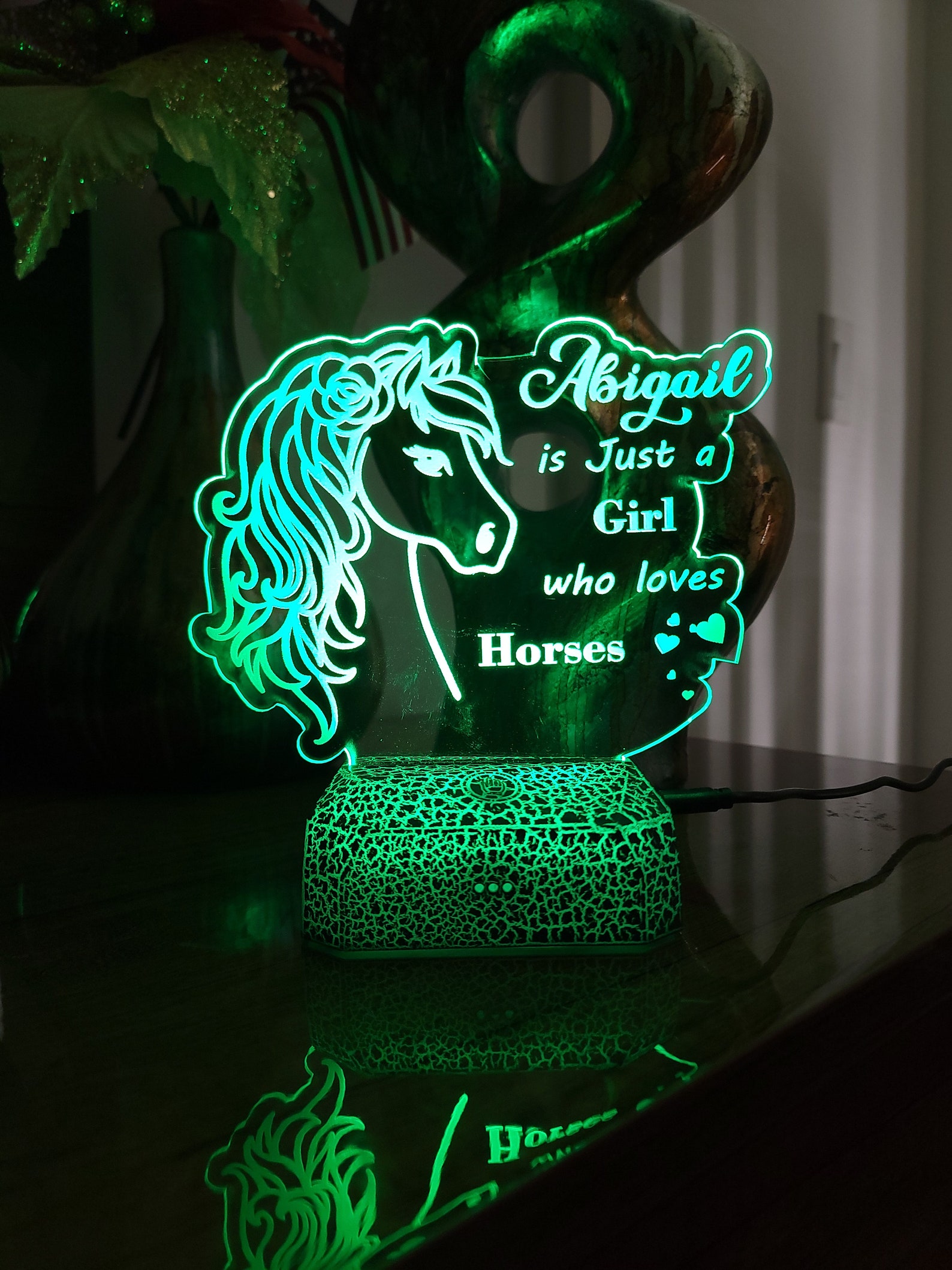 Custom Night Light for Girl, Horse Night Light, Personalized Lights for