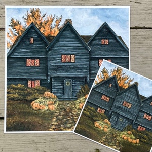 Salem Witch House Print, Fall Wall Art, Fall, Halloween Wall Art, Fall Decor, Autumn Decor, Halloween Prints, Halloween Gift, Salem Gift