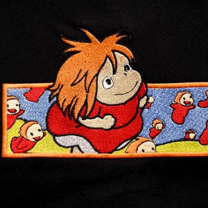 Anime Inspired, Embroidered Sweater, Embroidered Anime , Ghibli Sweater, Ponyo, Unisex Sweater