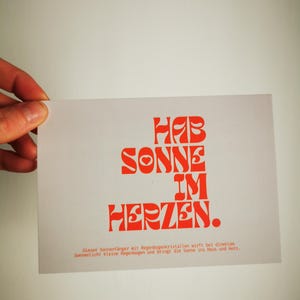 Postkarte passend zum Suncatcher - Geschenkkarte Hab Sonne im Herzen, Ideale Ergänzung zum Sonnenfänger, Geschenk, Grusskarte