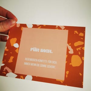 Postkarte passend zum Suncatcher - Geschenkkarte Regenbogen-Konfetti Für Dich, Ideale Ergänzung zum Sonnenfänger, Geschenk, Grusskarte