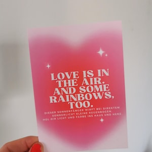 Postkarte passend zum Suncatcher -  Geschenkkarte love is in the air , Ideale Ergänzung zum Sonnenfänger, Geschenk, Grusskart