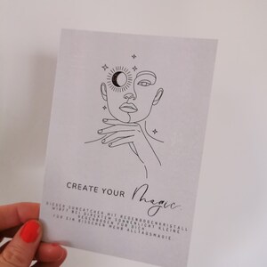 Postkarte passend zum Suncatcher - Geschenkkarte create your magic , Ideale Ergänzung zum Sonnenfänger, Geschenk, Grusskarte