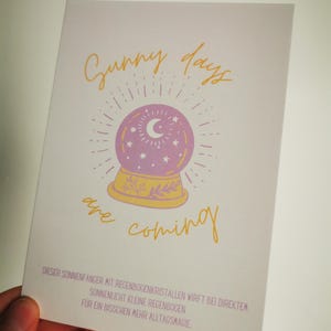 Postkarte passend zum Suncatcher - Geschenkkarte sunny days ahead, Ideale Ergänzung zum Sonnenfänger, Geschenk, Grusskarte