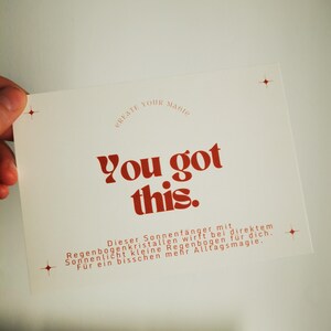 Postkarte passend zum Suncatcher - Geschenkkarte you got this, Ideale Ergänzung zum Sonnenfänger, Geschenk, Grusskarte