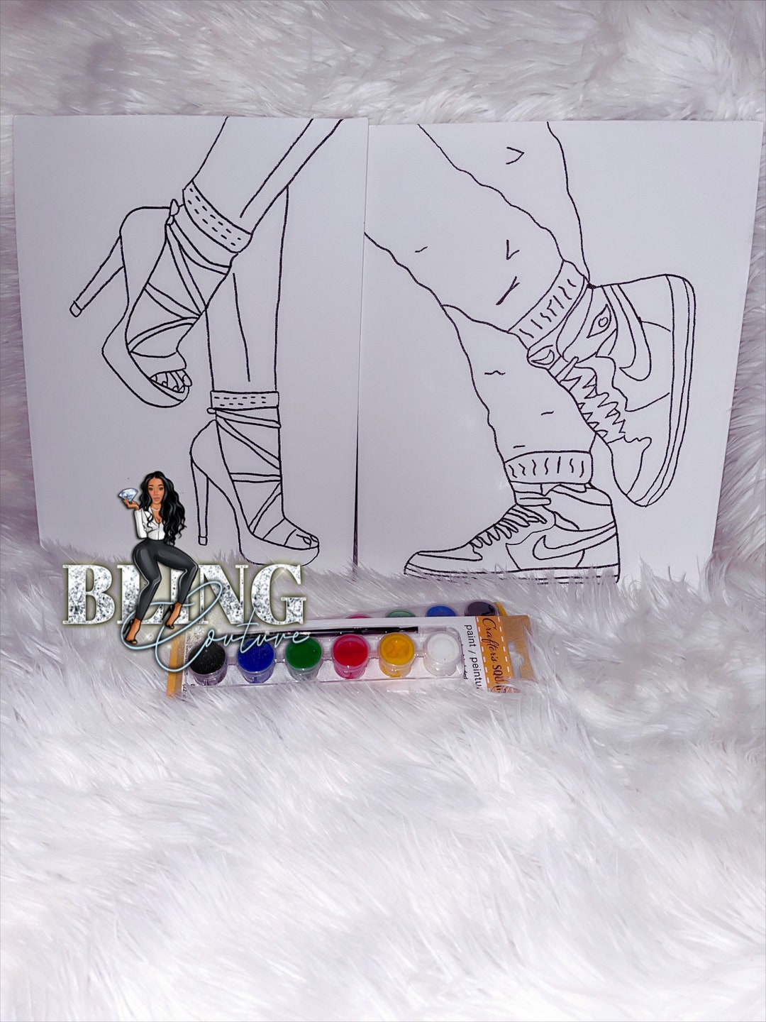 Couples Shoe Canvas Kit Etsy