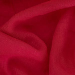 Linen fabric cyclamen pink, Organic flax fabrics, Fabric by the yard or meter