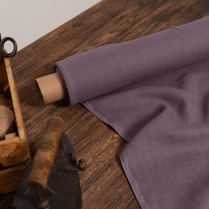 Tissu en lin mauve mauve, OEKO TEX - Tissus en lin certifiés 100, Tissu au mètre ou au mètre
