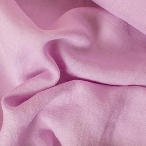 Linen fabric lilac pink, Organic flax fabrics, Fabric by the yard or meter