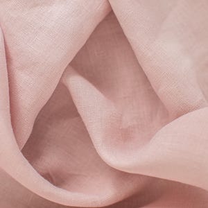Linen fabric pastel pink, Organic flax fabrics, Fabric by the yard or meter