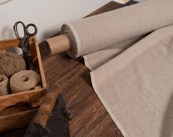 Heavy Natural undyed linen fabric by yard/meter, Heavy weight 100% European linen, Prewashed softened