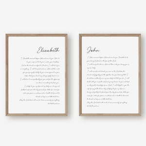 Impression de vœux de mariage personnalisée (Ensemble de 2) | Cadeau de mariage | Cadeau d'anniversaire | Cadeau Saint-Valentin
