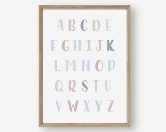 Pastel Alphabet Poster, Educational Poster