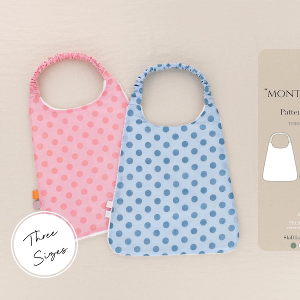 Montessori Bib PDF Pattern, Easy Tutorial (3 Sizes)