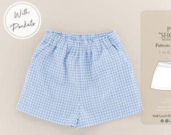 Kids Shorts Sewing Pattern PDF: Unisex Design, Sizes 3-12 (Digital Download