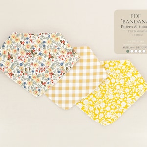 Baby Bandana Bib Sewing Pattern PDF: 3 Sizes (3-24 Months) - English & Spanish