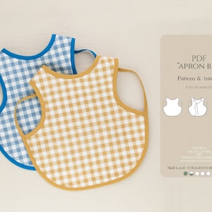Tutoriel et patron PDF de tabliers pour bébés l 6 à 24 mois l Projet de couture facile l Anglais et espagnol