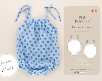 Baby Jumpsuit PDF Pattern: Unisex Romper Sewing Tutorial (Sizes 1-36 Months)