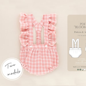 Baby Bloomer Sewing Pattern with Straps: Unisex Diaper Cover (PDF Pattern 1-36 Months)