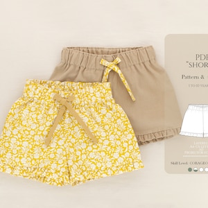 Shorts PDF Easy Schnittmuster l Easy Shorts PDF l 1 bis 10 Jahre l Baby Kleinkind Kinder l Easy Shorts PDF Mädchen Shorts Schnittmuster