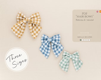 Hair Bow Sewing Pattern: 3 Sizes, Easy Tutorial (PDF Pattern)