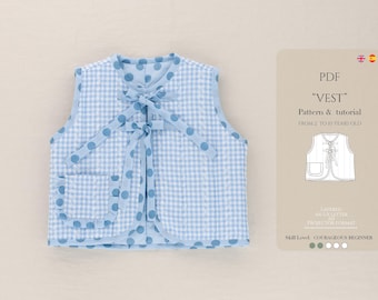 Children's Quilted Vest Sewing Pattern: Easy PDF Tutorial (Sizes 2-10 Years)