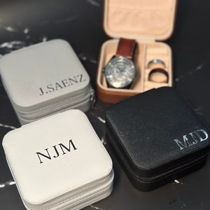 Personalized Groomsmen Watch Box Custom Jewelry Storage Case Personalized watch case customized Gifts For Men personalized gift groom image 5