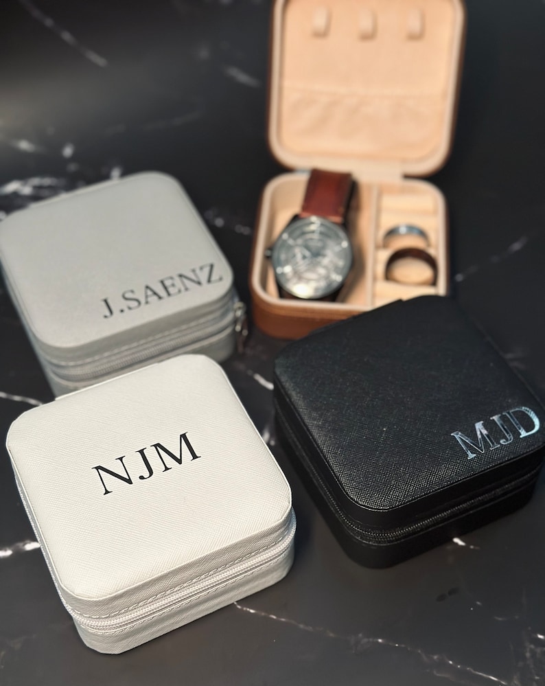 Personalized Groomsmen Watch Box Custom Jewelry Storage Case Personalized watch case customized Gifts For Men personalized gift groom image 5