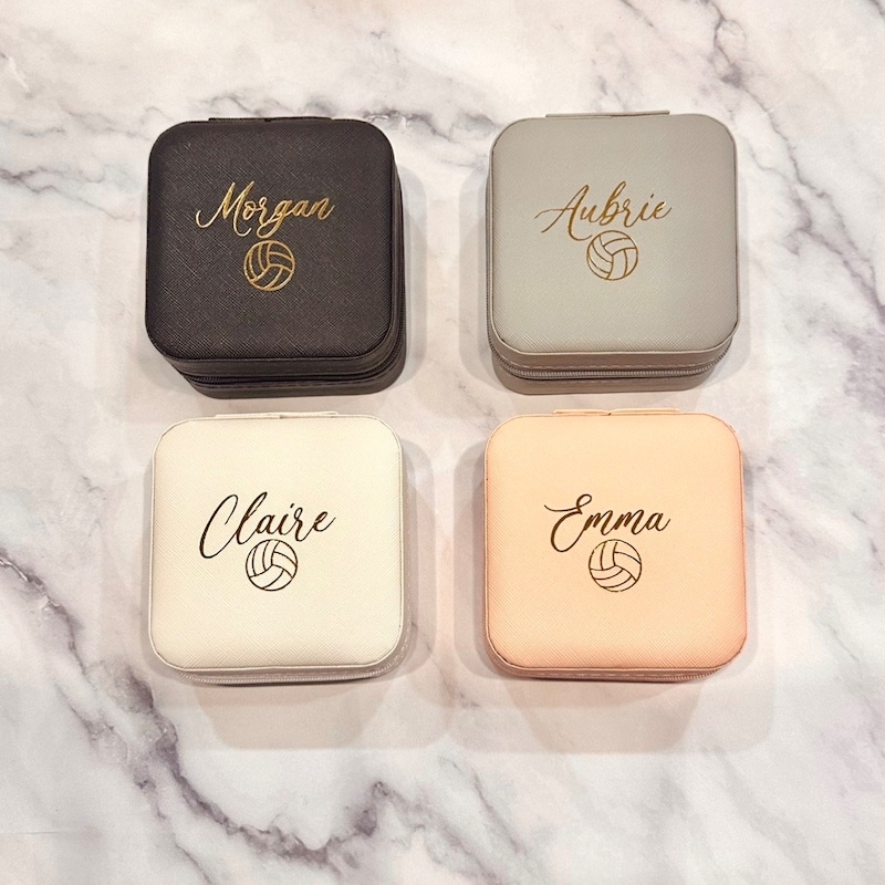 ❤️Buy 2 FREE SHIPPING❤️Customized Sports Gift Jewelry Box, Personalized Volleyball Basketball Soccer Tennis Cheerleading Customized Gift for Sport Team