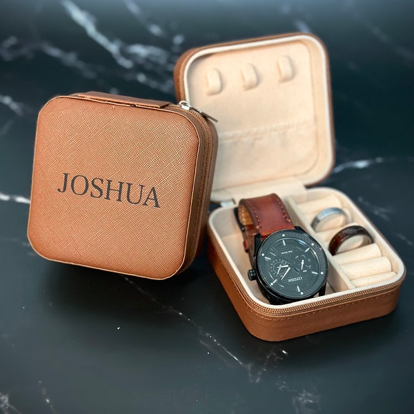 Personalized Groomsmen Watch Box Custom Jewelry Storage Case Personalized watch case customized Gifts For Men personalized gift groom