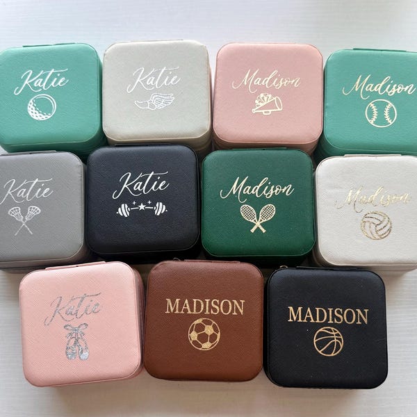 Customized sports gift jewelry box personalized volleyball basketball soccer tennis cheerleading customized gift for sport team personalized