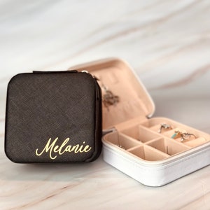 Travel jewelry box custom gifts for her bridesmaid gift birthday gift bridesmaid proposal personalized wedding travel gift for her birthday