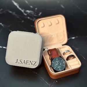 Personalized Groomsmen Watch Box Custom Jewelry Storage Case Personalized watch case customized Gifts For Men personalized gift groom image 2