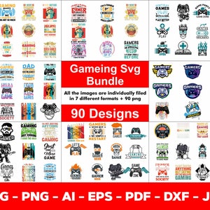 Gaming SVG Bundle / Funny Gamer SVG / Cut File / Cricut / Clip art / Commercial Use / Video Games SVG / Gamer Sayings Quotes Svg, Png, Pdf,