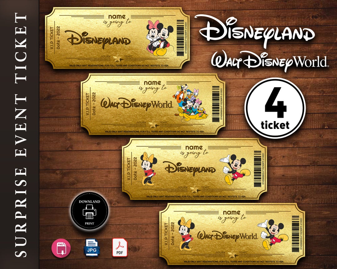 Printable Theme Park Surprise Reveal Ticket, Editable Gift Reveal ...