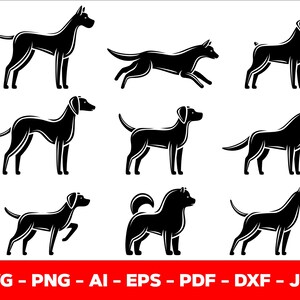 Dog silhouettes Svg, bundle dog silhouettes png bundle cricut cut files cutting files dog silhouette bundle