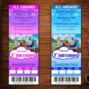 Thomas the Train & Friends Birthday Invitation Ticket Template - Instant Download - Just Type in Your Info and Print!