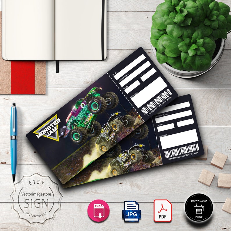 Monster Jam Tickets Editable Monster Jam Tickets Fake - Etsy