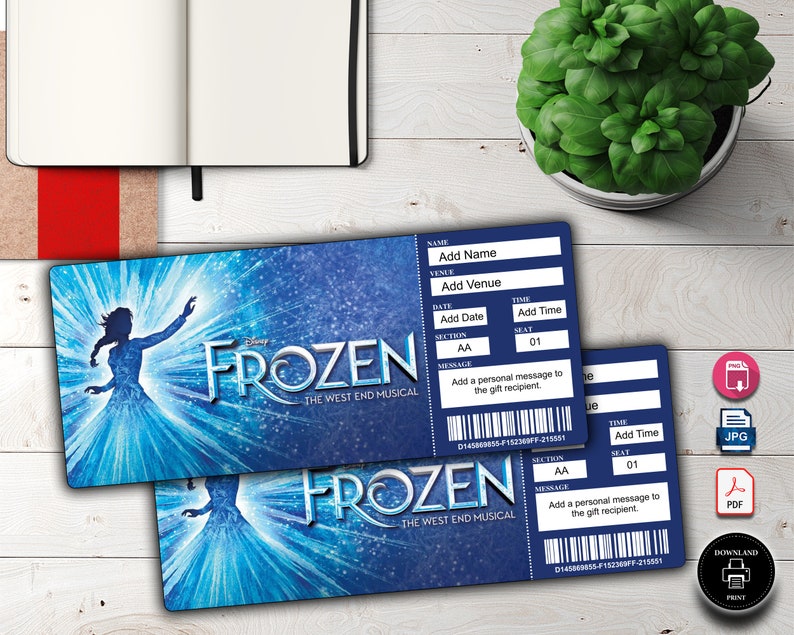 FROZEN Broadway Surprise Ticketfrozen Broadway Ticket Etsy