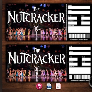 NUTCRACKER Broadway Surprise Ticket. Editable Musical Theatre Faux Event Admission Souvenir Keepsake. PdF Instant Digital Download