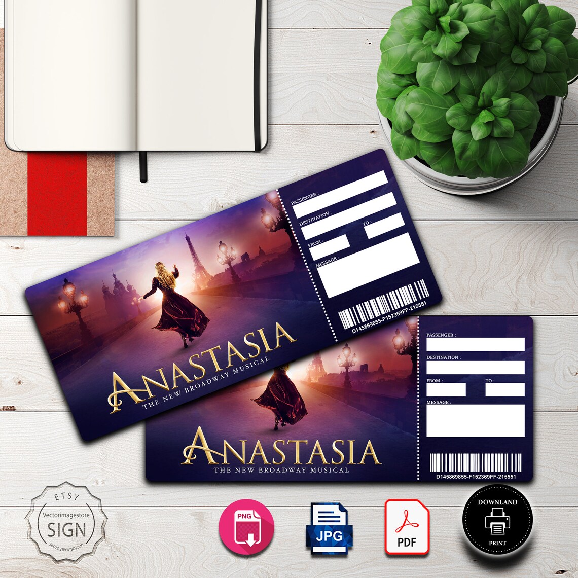 Anastasia Broadway Surprise Ticket Anastasia the Musical Etsy