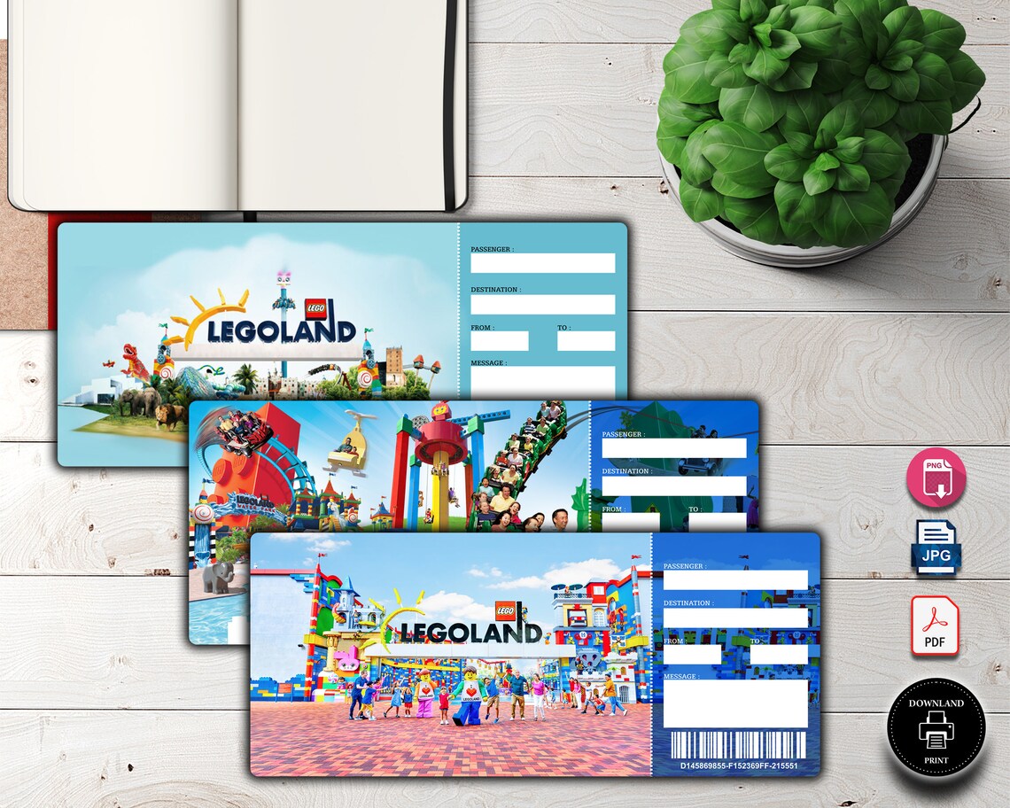LEGOLAND Surprise Trip Reveal Tickets .personalized Gift Theme Etsy