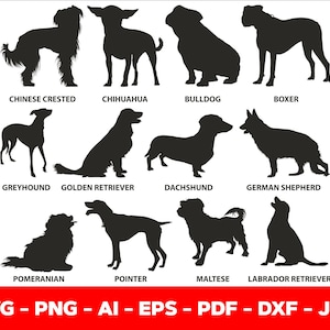 Dog silhouettes Svg, bundle dog silhouettes png bundle cricut cut files cutting files dog silhouette bundle