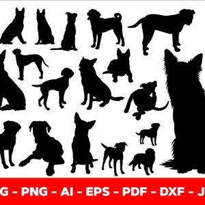Dog silhouettes Svg, bundle dog silhouettes png bundle cricut cut files cutting files dog silhouette bundle