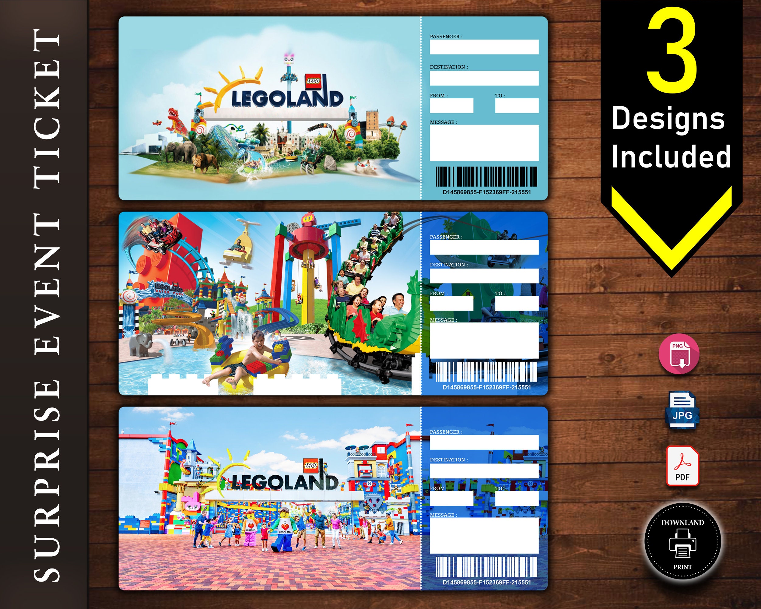 legoland pretend ticket