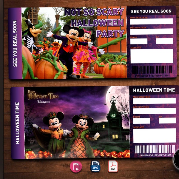 HALLOWEEN Surprise Trip Tickets.  Vacation Ticket. Not so Scary Halloween. Halloween Time