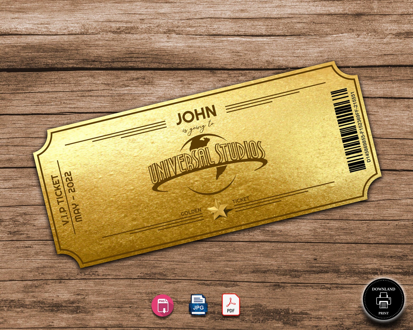 UNIVERSAL STUDIOS Surprise Trip Ticket Universal Gift Ticket Etsy